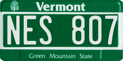 VT license plate NES807