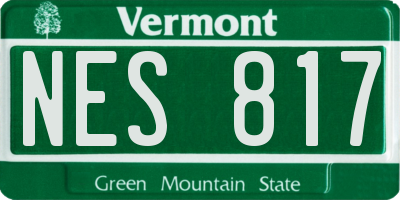 VT license plate NES817