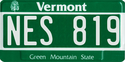 VT license plate NES819