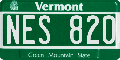 VT license plate NES820