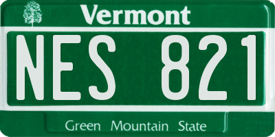 VT license plate NES821