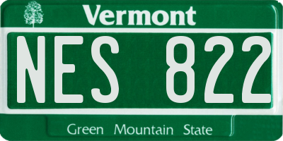 VT license plate NES822