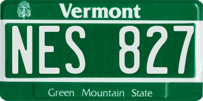 VT license plate NES827