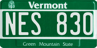 VT license plate NES830