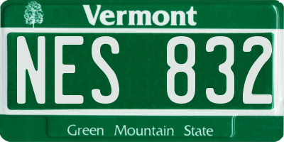 VT license plate NES832