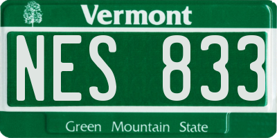 VT license plate NES833