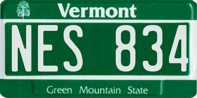 VT license plate NES834