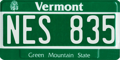 VT license plate NES835