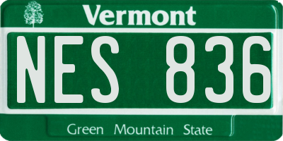 VT license plate NES836