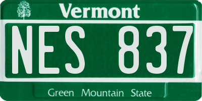 VT license plate NES837