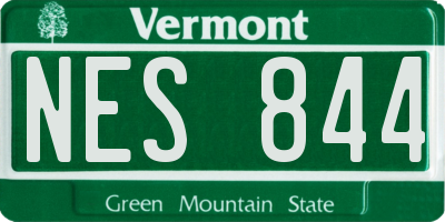 VT license plate NES844