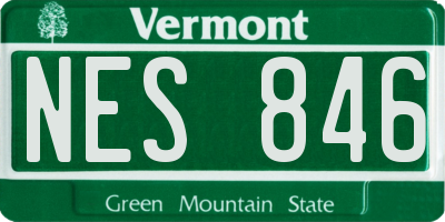 VT license plate NES846