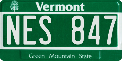 VT license plate NES847