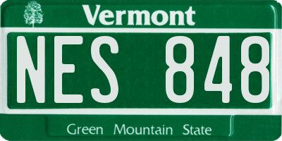 VT license plate NES848