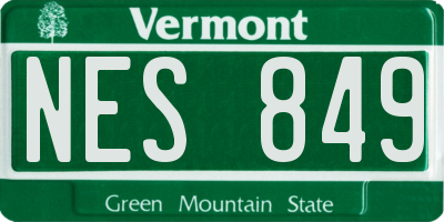 VT license plate NES849