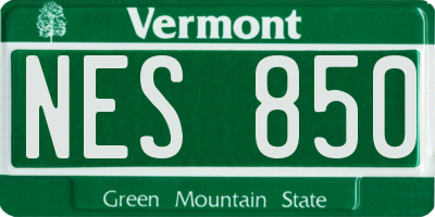 VT license plate NES850