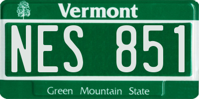 VT license plate NES851