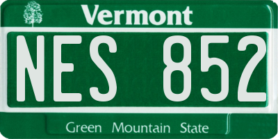 VT license plate NES852