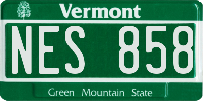 VT license plate NES858