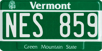 VT license plate NES859
