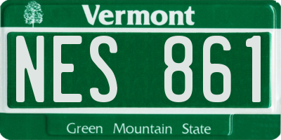 VT license plate NES861