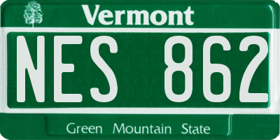 VT license plate NES862