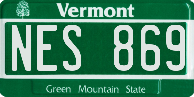 VT license plate NES869
