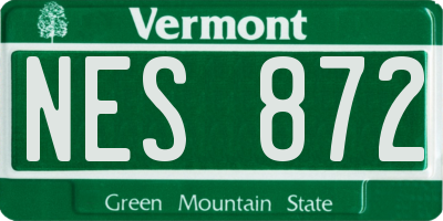 VT license plate NES872