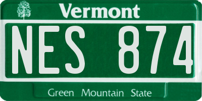 VT license plate NES874