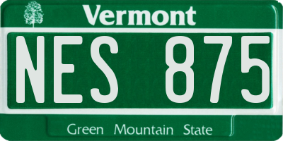 VT license plate NES875