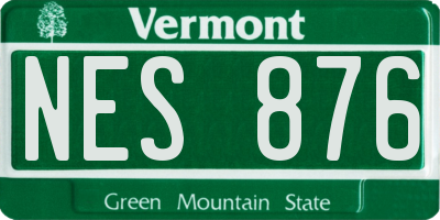 VT license plate NES876