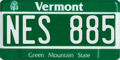VT license plate NES885