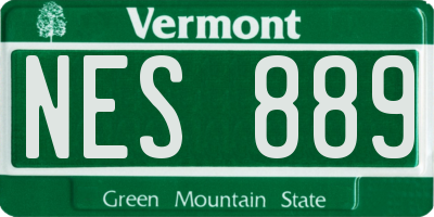 VT license plate NES889