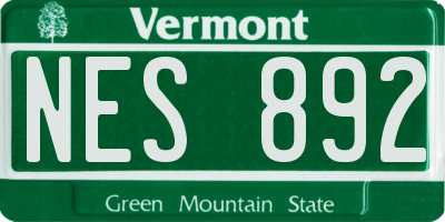 VT license plate NES892