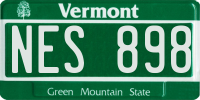 VT license plate NES898