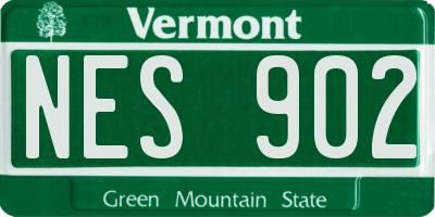 VT license plate NES902