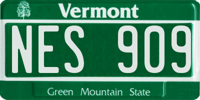 VT license plate NES909