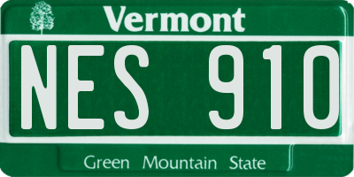 VT license plate NES910