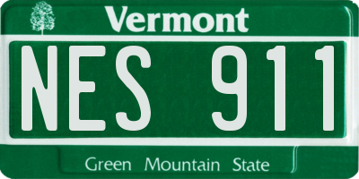 VT license plate NES911