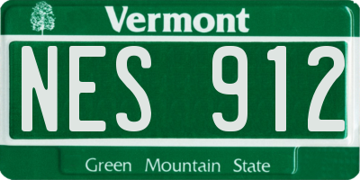 VT license plate NES912