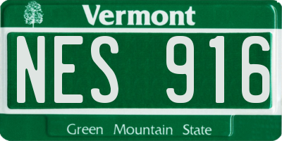 VT license plate NES916