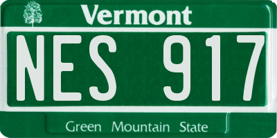 VT license plate NES917