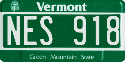 VT license plate NES918