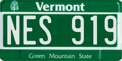 VT license plate NES919
