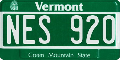 VT license plate NES920