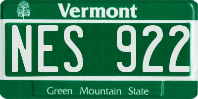 VT license plate NES922