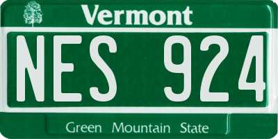 VT license plate NES924