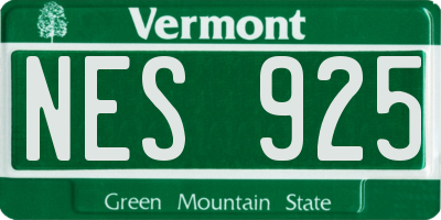VT license plate NES925