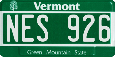 VT license plate NES926