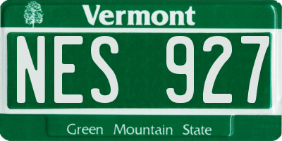 VT license plate NES927